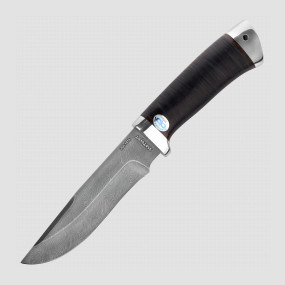 Нож с фиксированным клинком Стрелец, кожаная рукоять, алюминий, сталь ЗДИ 1016, АиР, Россия,