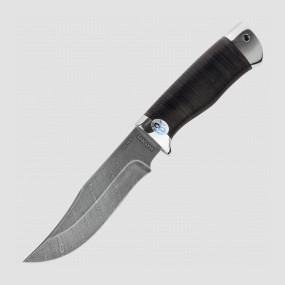 Нож с фиксированным лезвием Клычок-1, кожаная рукоять, алюминий, сталь ЗДИ 1016, АиР, Россия,