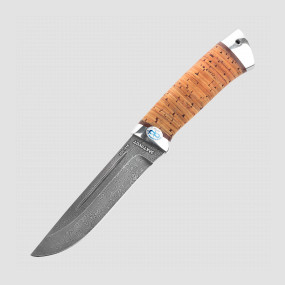 Нож с фиксированным клинком Бекас, рукоять - береста, сталь ЗДИ 1016, АиР, Россия,