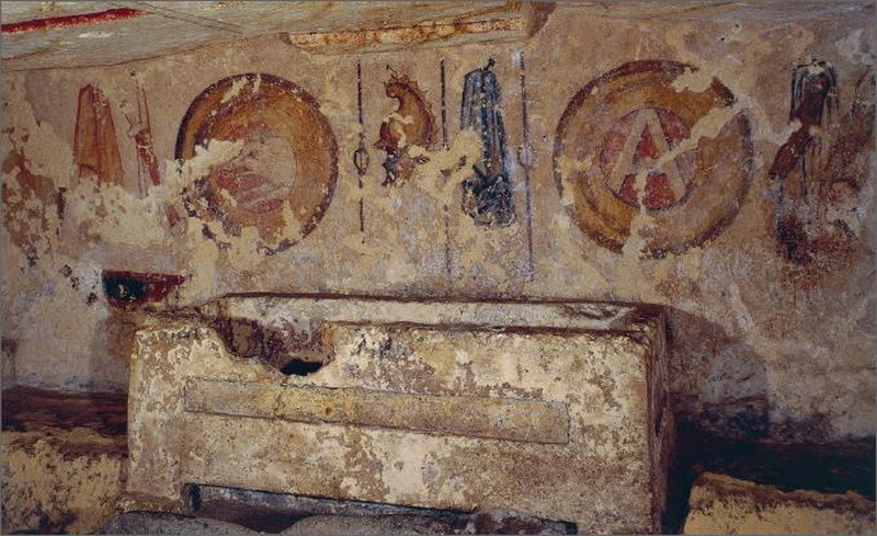 Изображение пилума на росписи гробницы Джильоли из Тарквинии, 4 век до н.э. - Жало римских легионов | warspot.ru