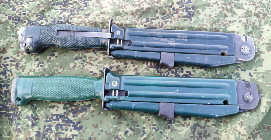 ​Ножи НРС-2 (вверху) и НР-2 (внизу) В. Кузьмин - Выстрел ножом | warspot.ru