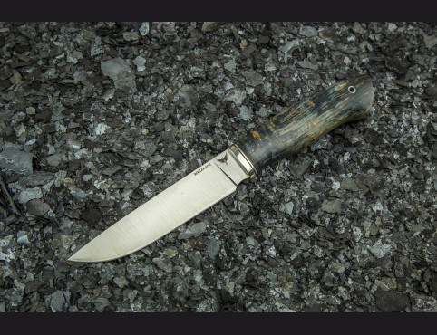 Нож Вепрь (S390, стабилизированная карельская береза, мозаичный пин под темляк)