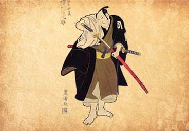 Японское фехтование иайдо: извлечение меча из ножен, гравюра эпохи Эдо