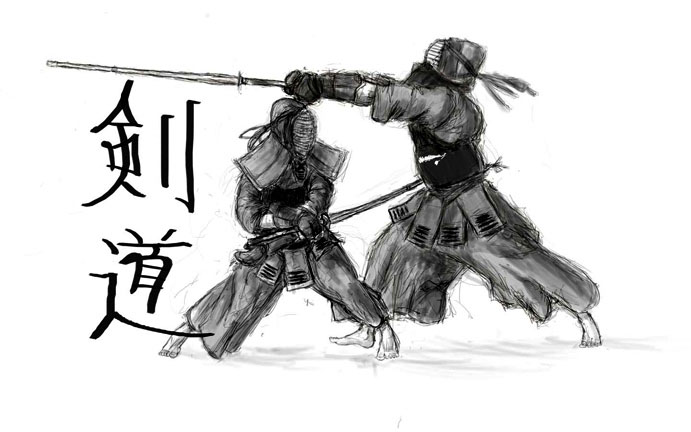 Страница из японской книги по фехтованию
