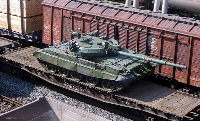 Т-62 на платформе