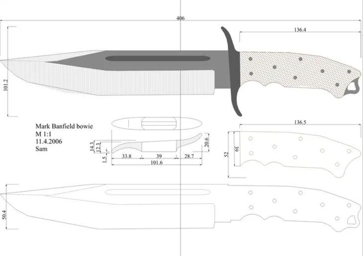 Рисунок ножа Боуи
