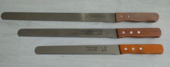 Ножи для нарезки хлеба с волновым шлифованием разной длины