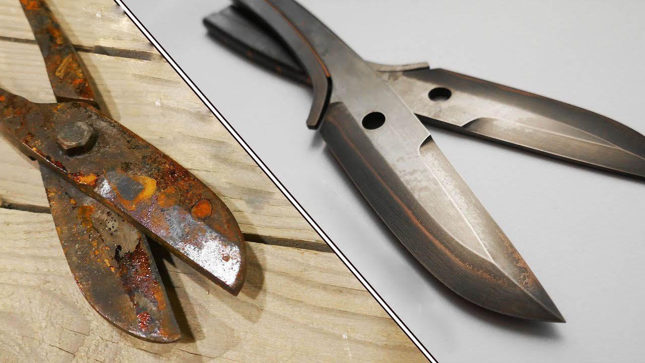 Необычный нож из ножниц по металлу
