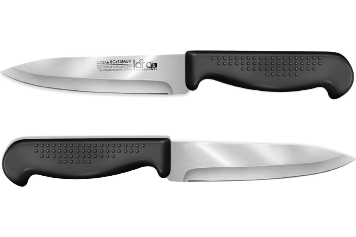 Нож для овощей Lara 8CR13Mov чёрная ручка, сталь LR05-44 - выгодная цена,  отзывы, характеристики, фото - купить в Москве и РФ