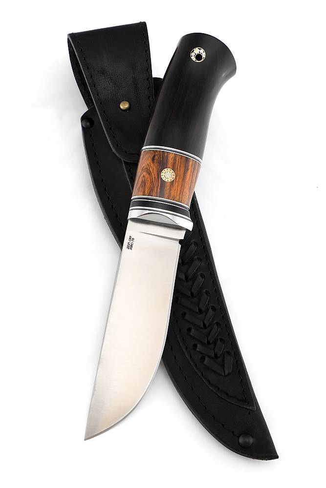 Нож №22, сталь клинка ZDP-189, рукоять черный граб, айронвуд, мозаичные пины купить по цене 26 000 руб. в интернет магазине ножей