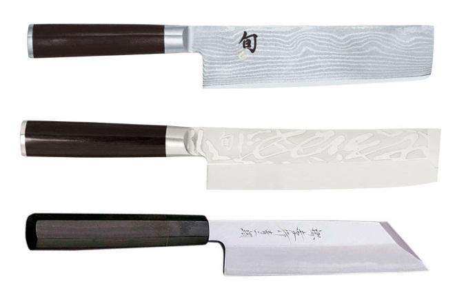 Три ножа Накири ботё современный вид